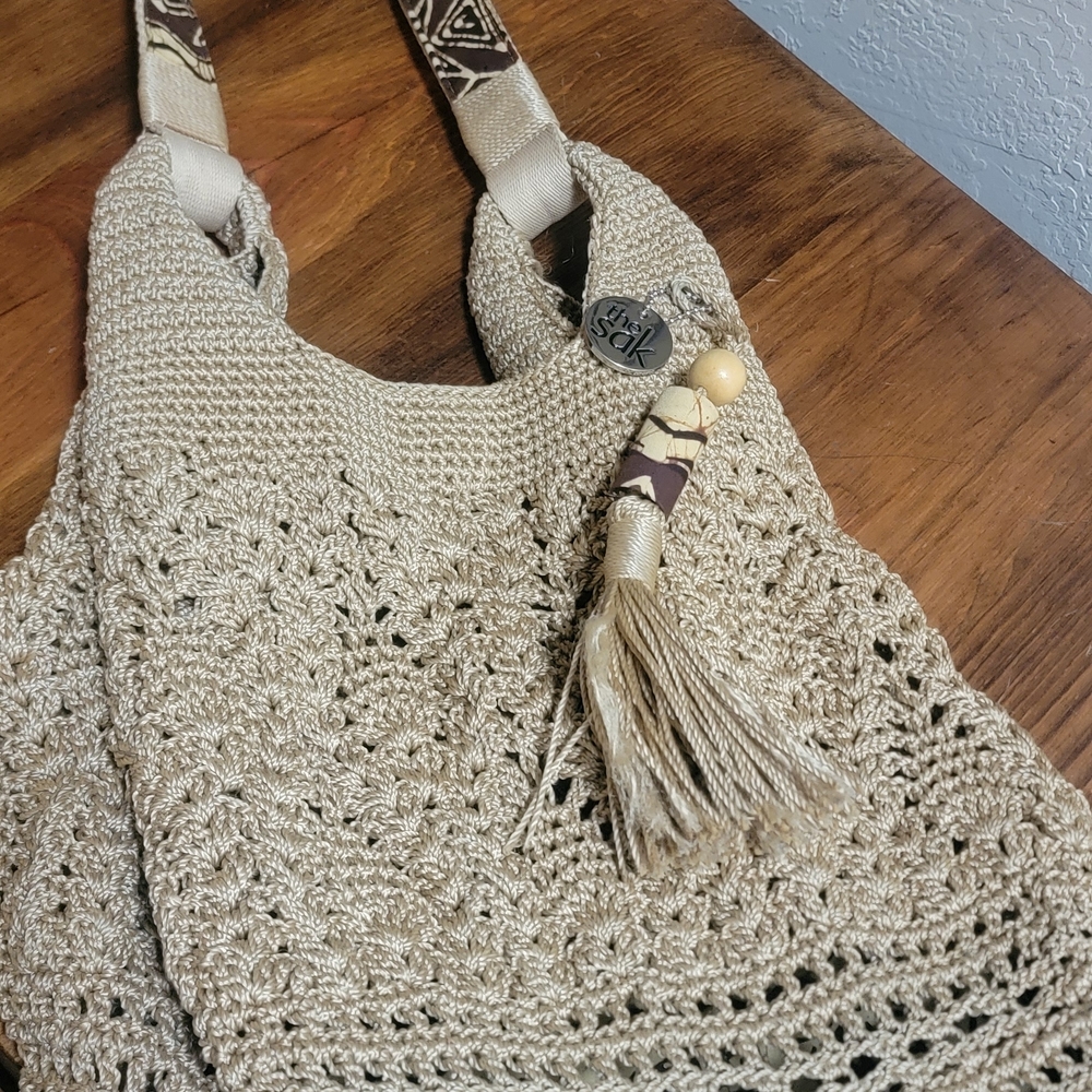 The Sak Tan Crochet Shoulder Bag